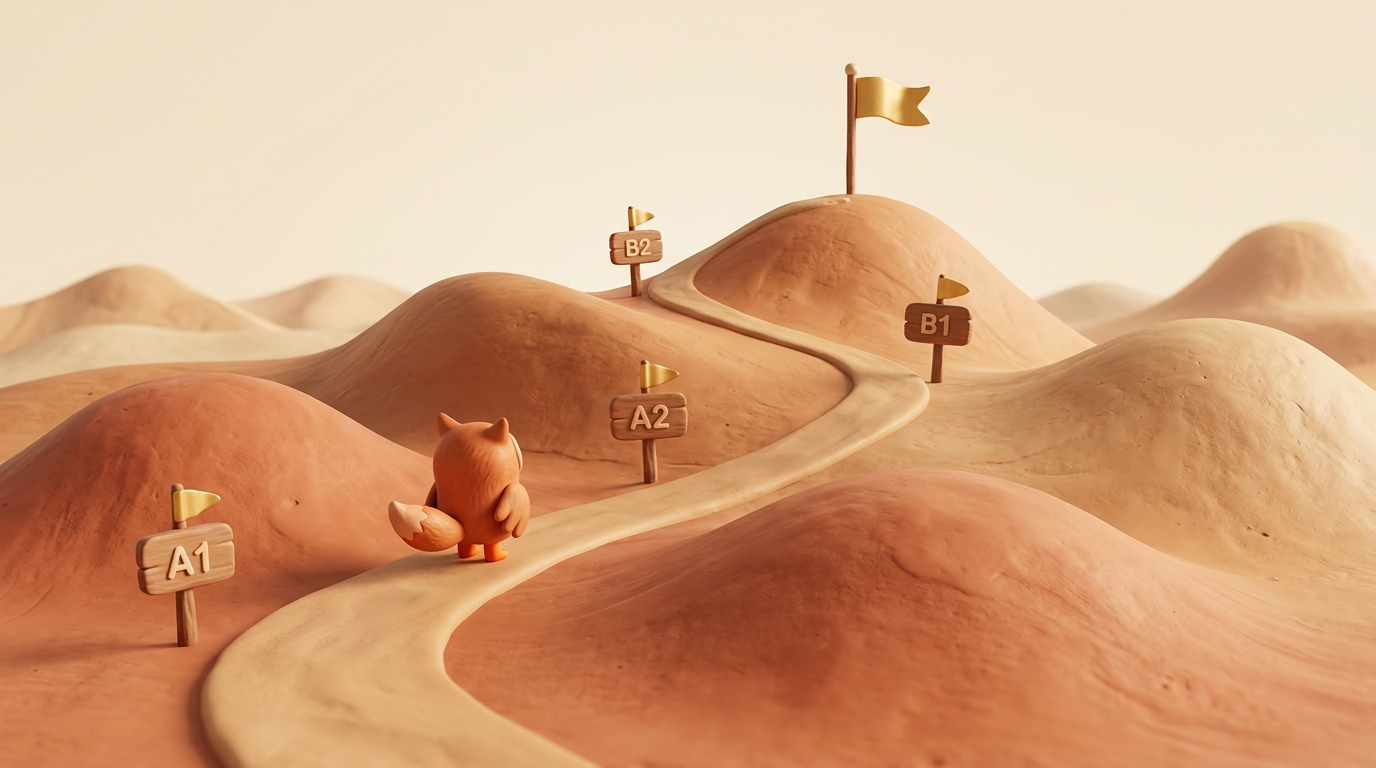 Climb levels A1 to B2 on clay hills with Zara