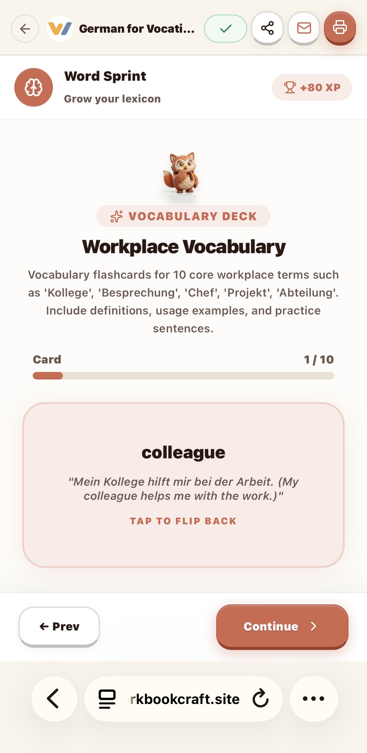 Vocabulary & flashcards